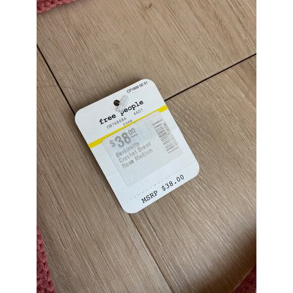 Intimately Free People crochet brami women’s size M pink cotton boho NWT - Picture 3 of 5